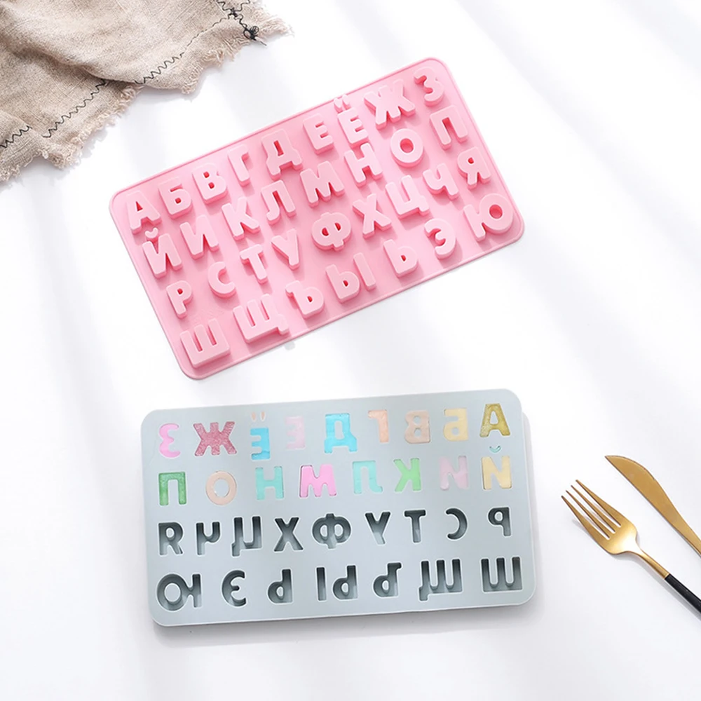 Силиконовая 3D форма с русским алфавитом для шоколада русскими буквами