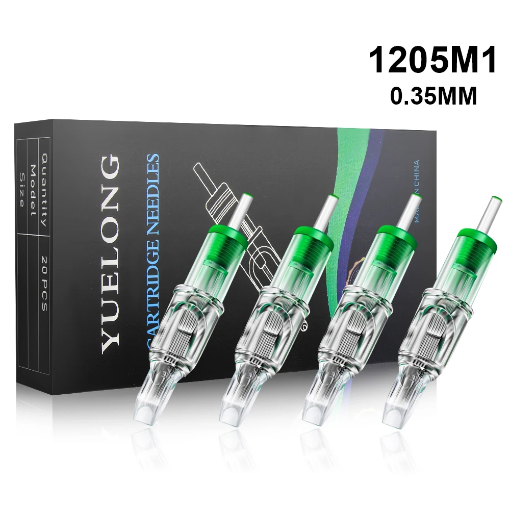

YUELONG 20PCS Tattoo Cartridge Needle 5M1 Single Stack Magnum Disposable Semi-Permanent Eyebrow Lip Makeup Cartridge Needles