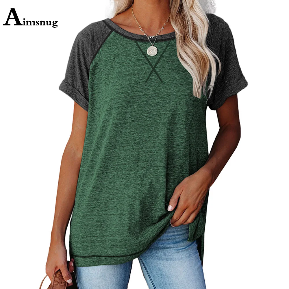 

New Patchwork Color Women Tops Short Sleeve T-Shirt Casual Loose England Style 2021 Summer Ladies Tees Shirt Oversized 2XL Femme
