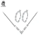 Ювелирный Комплект из колье и серёг, серебро 925 пробы