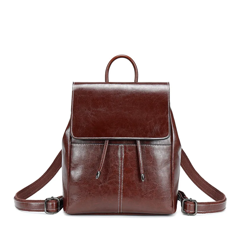 Рюкзак женский из натуральной кожи Повседневный с двумя ремнями 2019 | Багаж и