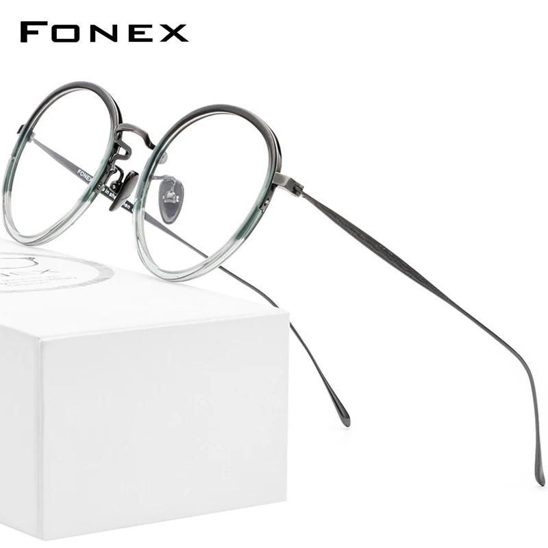 Оправа для оптических очков FONEX титановая мужчин и женщин Модные Винтажные