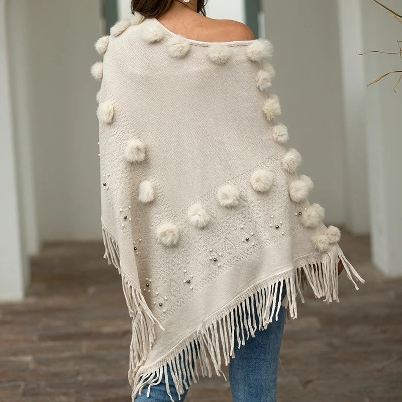 Осенне зимний Повседневный свитер 2019 Женский Круглый вырез однотонный плащ с