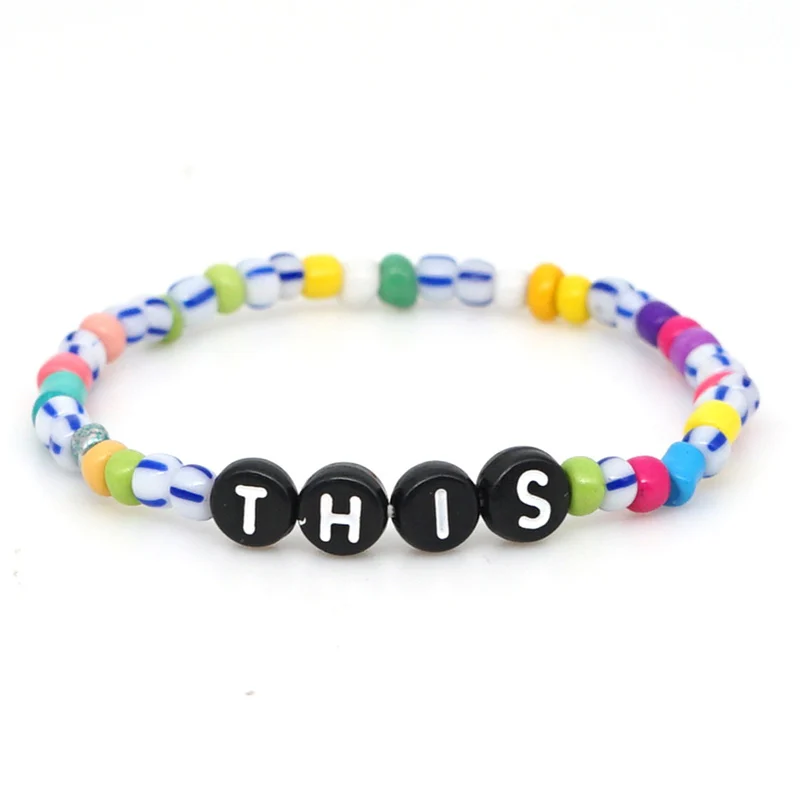 Женский эластичный браслет Многоцветный Плетеный ручной работы с эмалью - купить