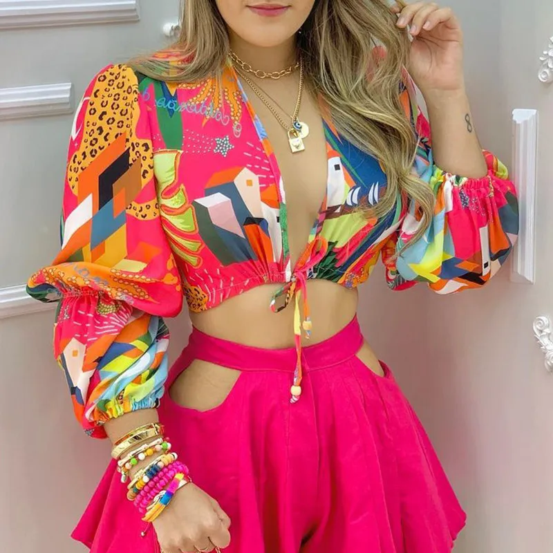 2021 Sumemr личность Для женщин 2 шт набор Цветочные печати поддельные из двух частей с