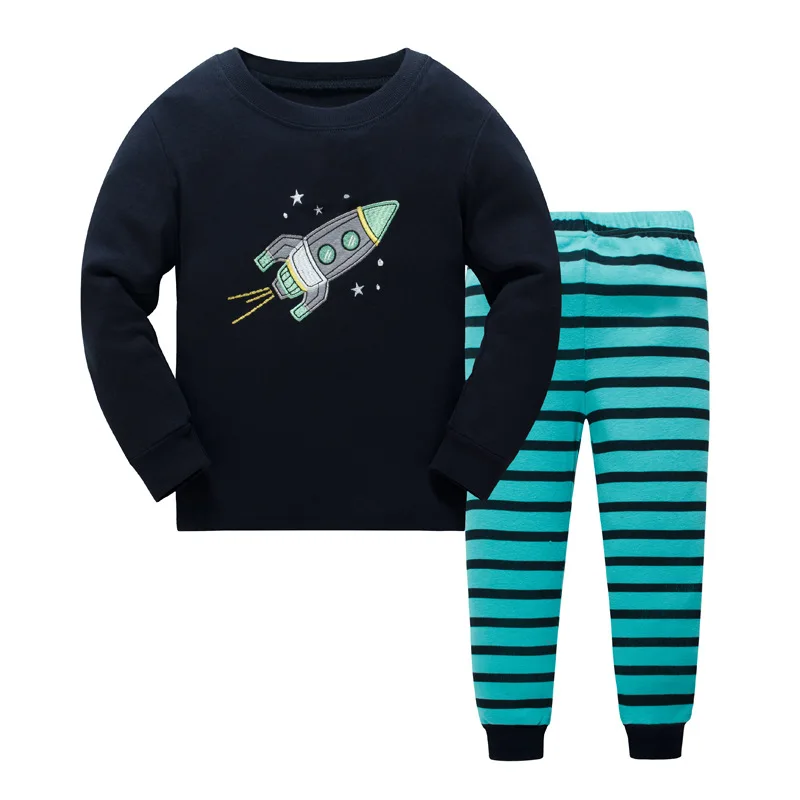 Новинка 2020 года хлопковые детские пижамные комплекты теплая одежда для