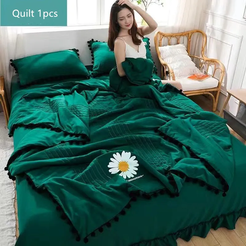 

2020 cotton bedding quilt 1pcs new luxury thicken solid color blanket for bedroom/sofa