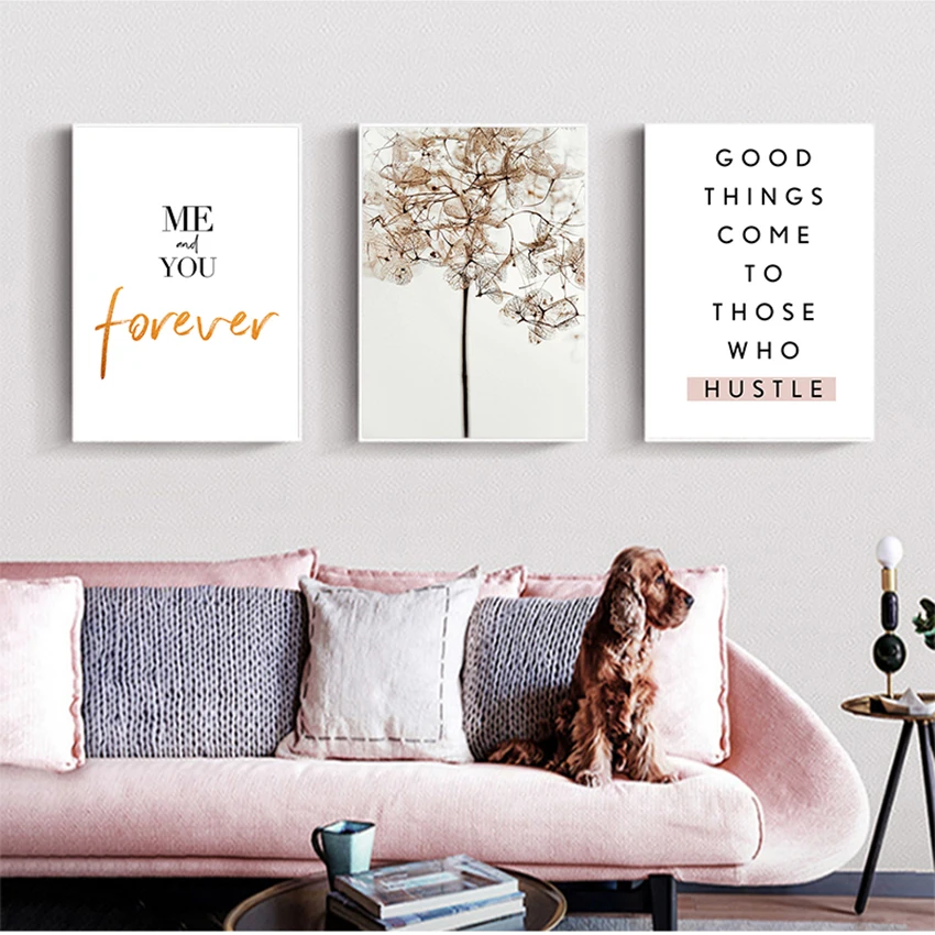 S и принты настенные картины для гостиной Декор пион цветок лист растение