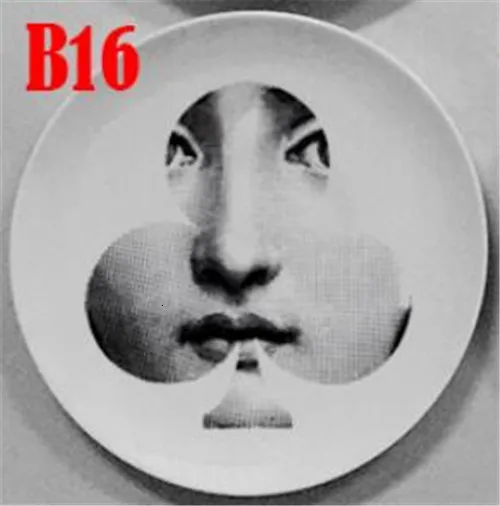 Fornasetti тарелка, подвесное блюдо, итальянский дизайн, декоративная подвесная тарелка для дома, европейский стиль, фруктовые тарелки Fornasetti блюдо - Цвет: 16