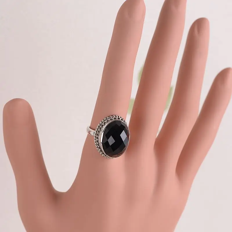 Кольцо женское из стерлингового серебра 925 пробы с граненым камнем|ring 925|ring forrings for