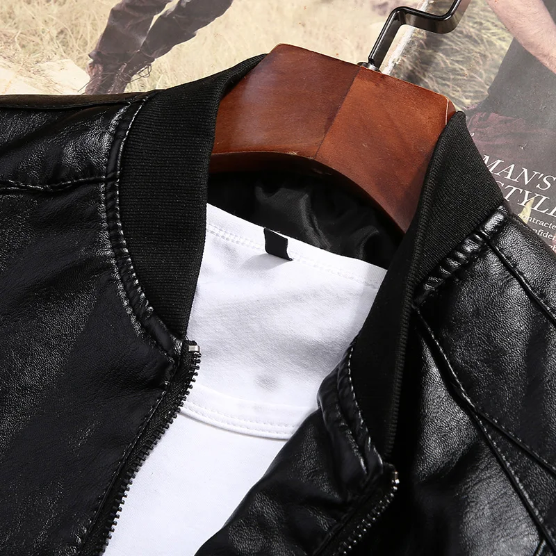 Covrlge 2019 Новая мода Осенняя мужская кожаная куртка женская 4XL черная синяя с