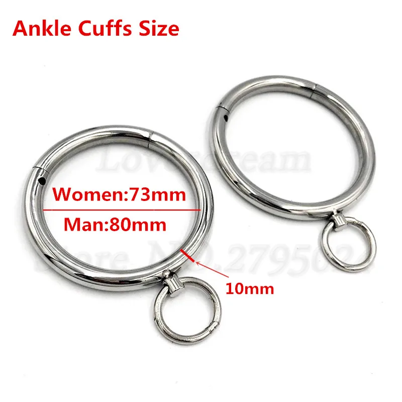 Взрослые игры Нержавеющая сталь с круглой горловиной наручники c вырезом в