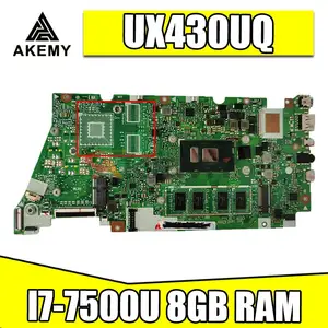 akemy ux430uq notebook motherboard for asus ux430uv ux430un ux430uq ux430uqk laotop mainboard i7 7500u 8gb ram tested full 100 free global shipping