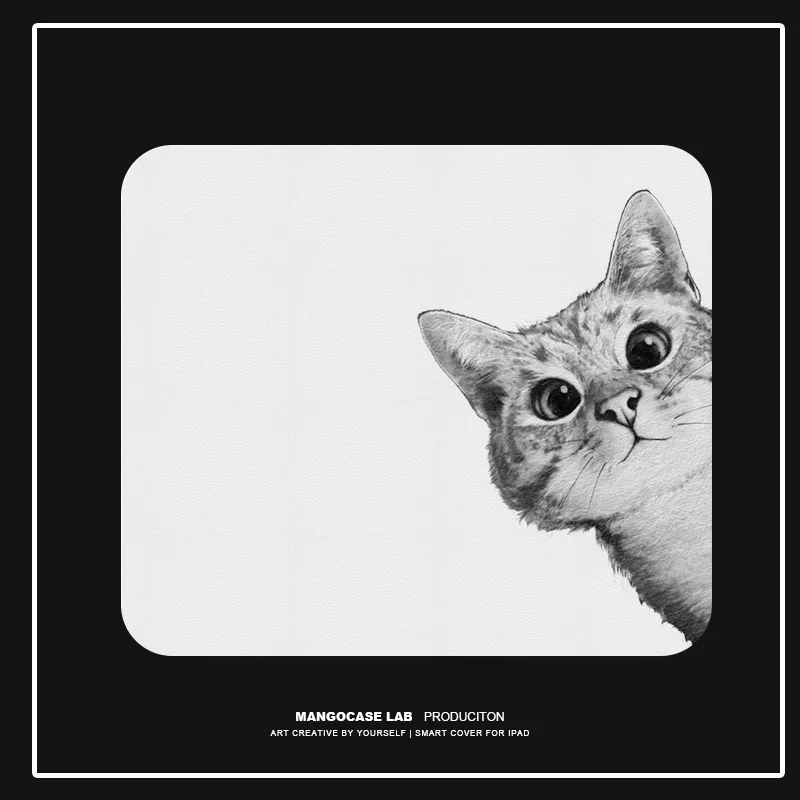 

Cute and simple cat leather waterproof small computer mouse pad couple models a pair of office desk mats ins wind