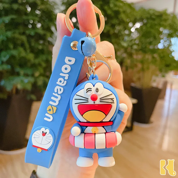 

2021 Cartoon Cute Doraemon Key Chains Fashion Men And Women Jingle Cat Car Key Rings Creative Lovers Handbag Doll Gift Keychain