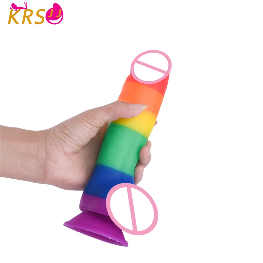 KRSJJ Лидер продаж силиконовый реалистичный огромный член с присоской поддельная