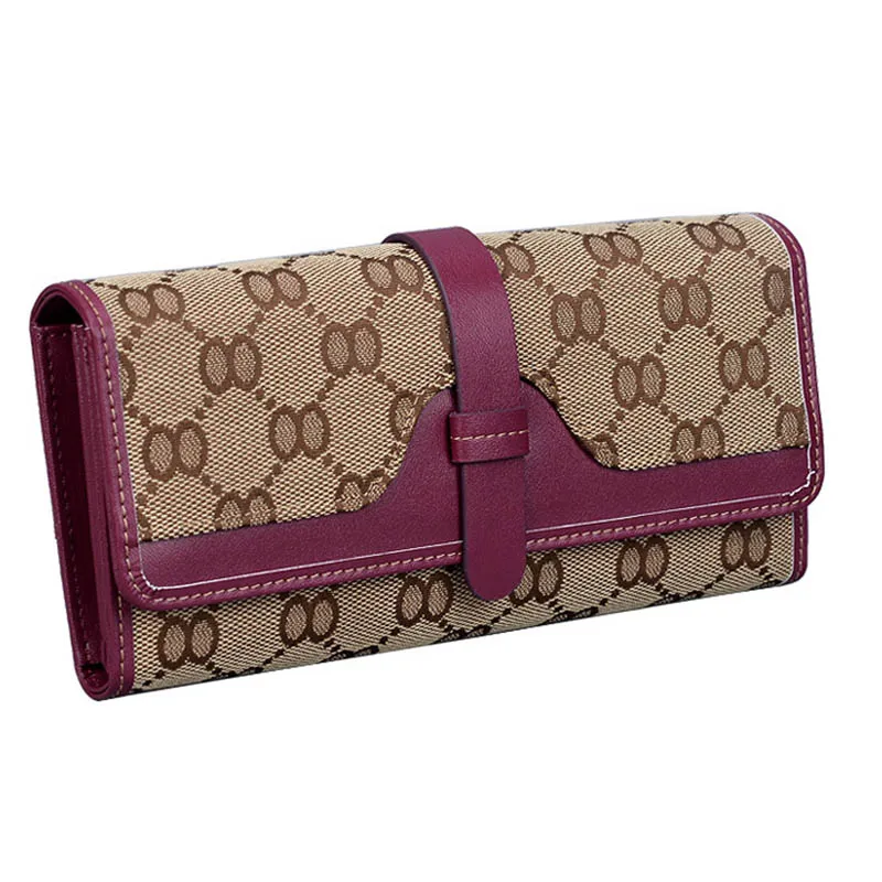 

2021 Female Wallets Long Clutch Bag Genuine Leather Wallet for Women Business Card Holder Classic Snap Zipper Brand Purse