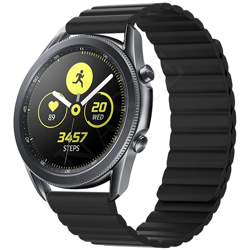 Силиконовый магнитный ремешок с петлей Solo для часов Huawei watch 3/Active 2/Samsung Galaxy watch/Amazfit GTR замена 22мм 20мм на.