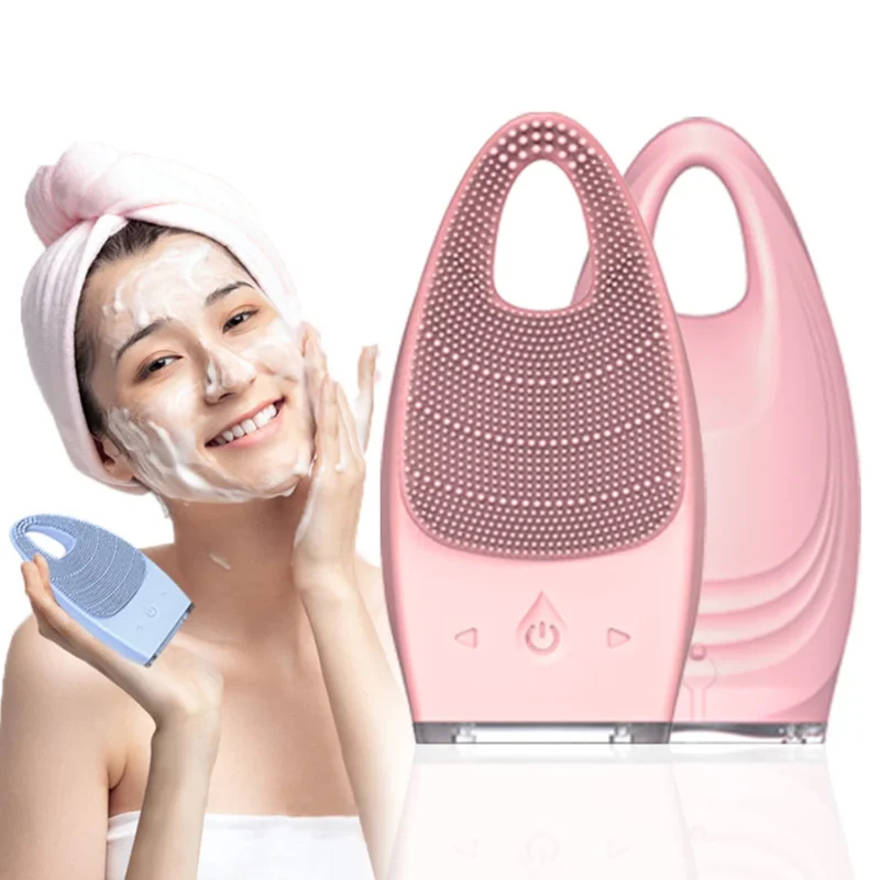 

Electric Silicone Facial Cleansing Brushes ultrasonic Pore Deep Clean Blackhead Face Cleanser Brush Skin Massager Face Care Tool