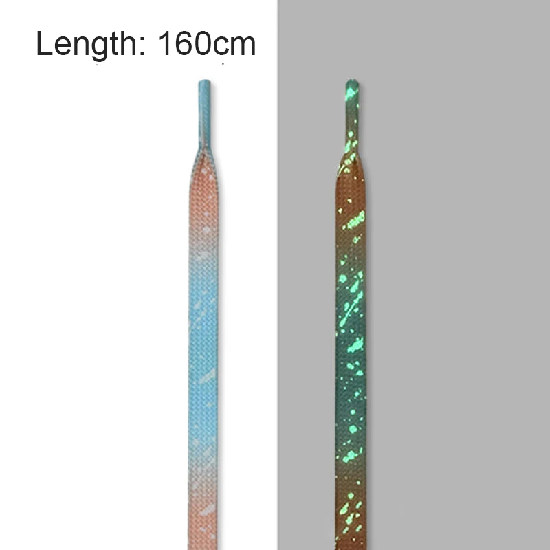 2021 New Luminous Ink Splashing Shoelaces Flat Laces Sneakers ShoeLaces Double-sided High-bright | Обувь