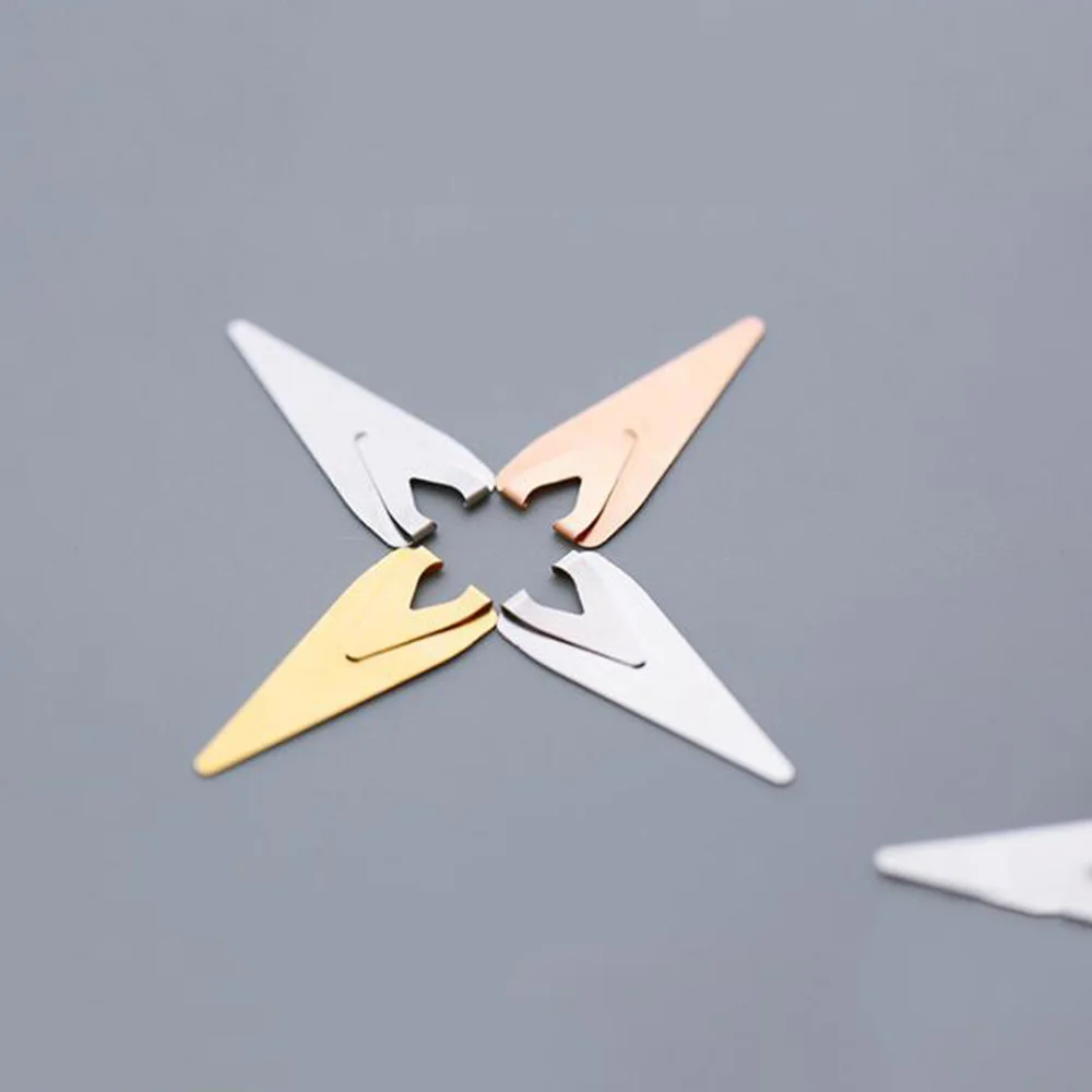 

6pcs Retro Simple Hollow Metal Pointer Mini Creative (Random Color)