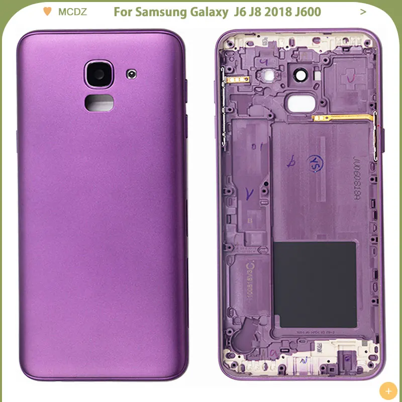 Новая крышка аккумулятора для Samsung Galaxy J6 J8 2018 J600 J600F J800 J800F задняя + средняя рамка