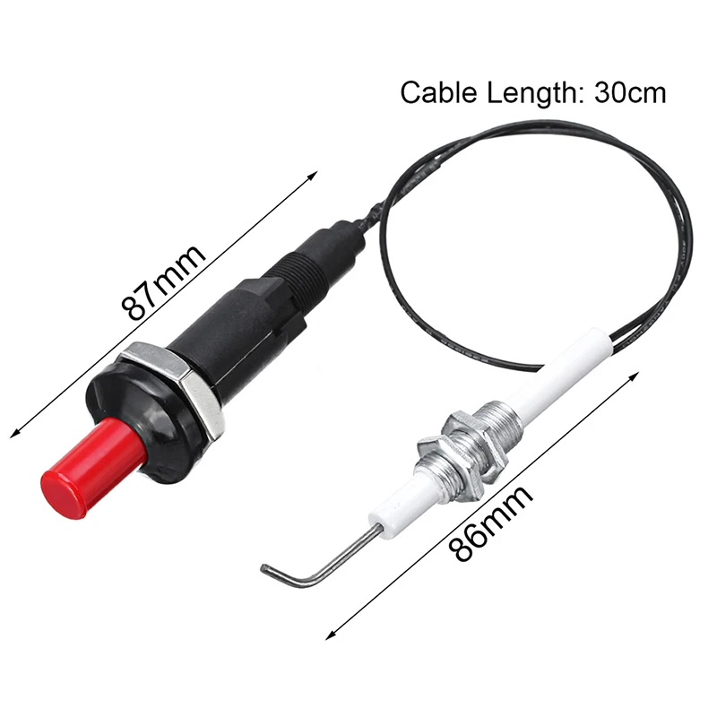 

Kitchen Lighters PP Plastic Piezoelectric Igniter Instrument 1Set Piezo Spark Ignition Set With Cable 1000mm Long Push Button