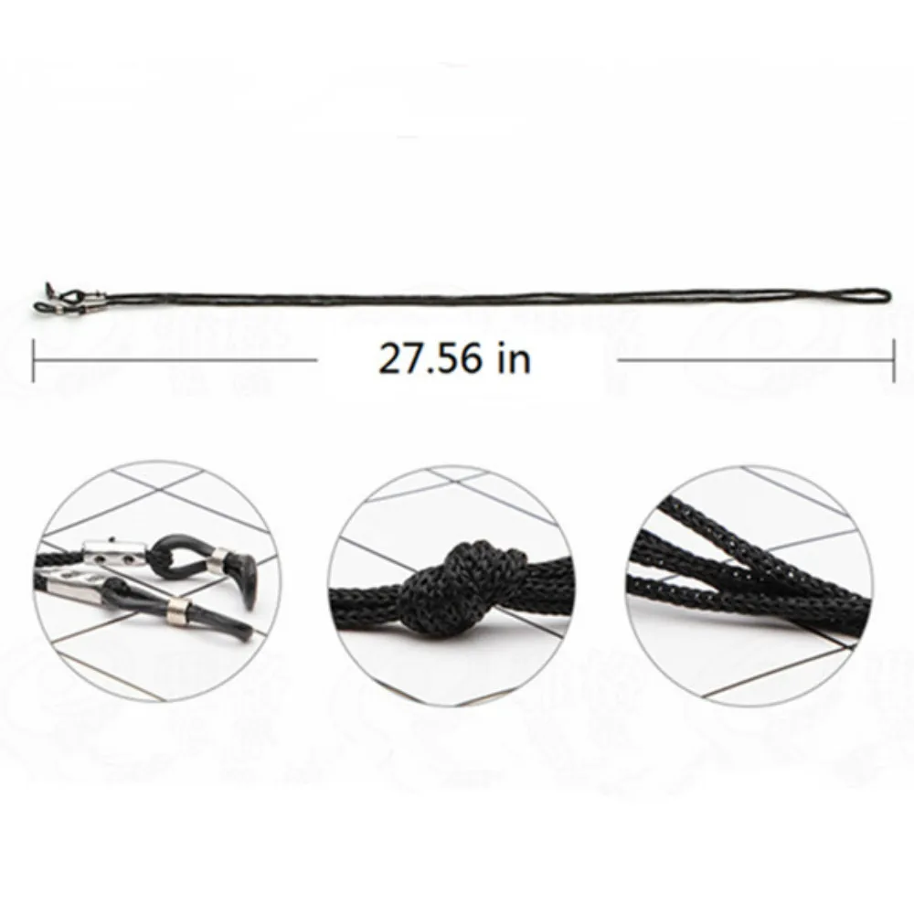 

12pcs Black Thick Rope Glasses Mask Pendant Cord Hang Strap Chain Neck Cord Lanyards Reading Spectacles Sunglasses Accesories