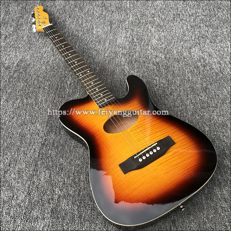 Высококачественная деревянная электрическая гитара панель Yuncunhua из шпона