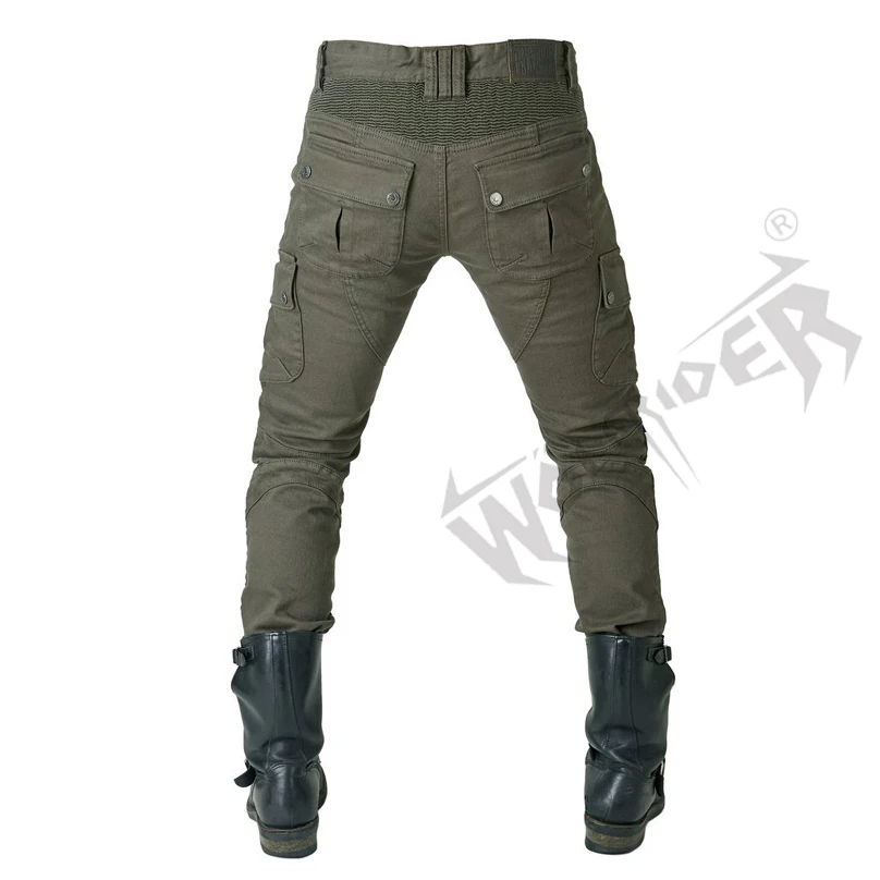Корейская распродажа зеленые Кевлар мотоциклетные джинсы мужские и женские