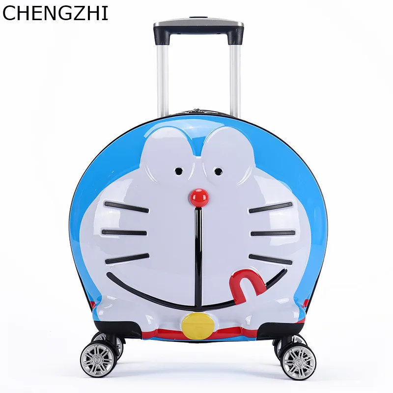 CHENGZHI 20 дюймовый мультяшный робот Кот высококачественный роликовый чемодан