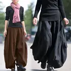 Брюки ZANZEA женские с широкими штанинами, модные карго-фонарики, длинные брюки с высокой эластичной талией, однотонные штаны, 2021