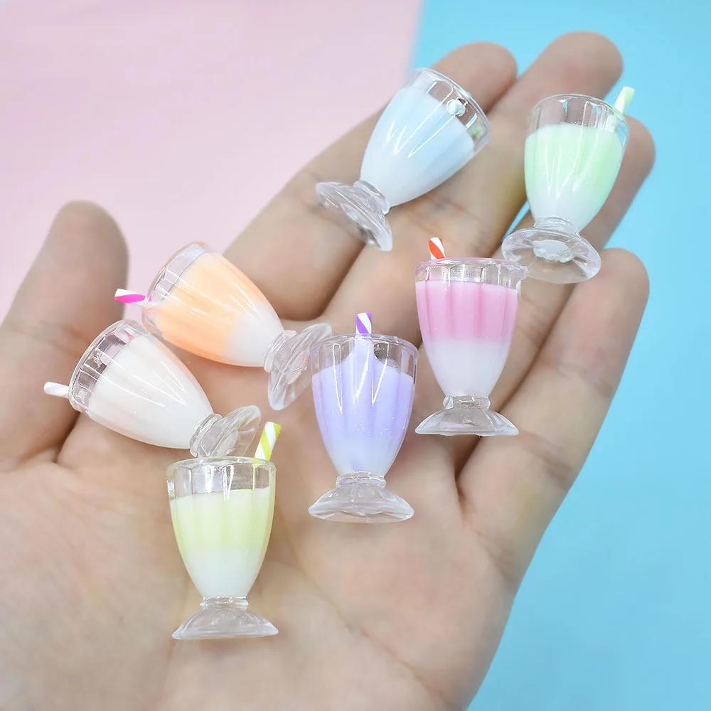 4pcs Resin Cocktail Cup Charms 3D Fruit Tea Pendants for DIY Earring Necklace Keychain Jewelry Making Accessories | Дом и сад
