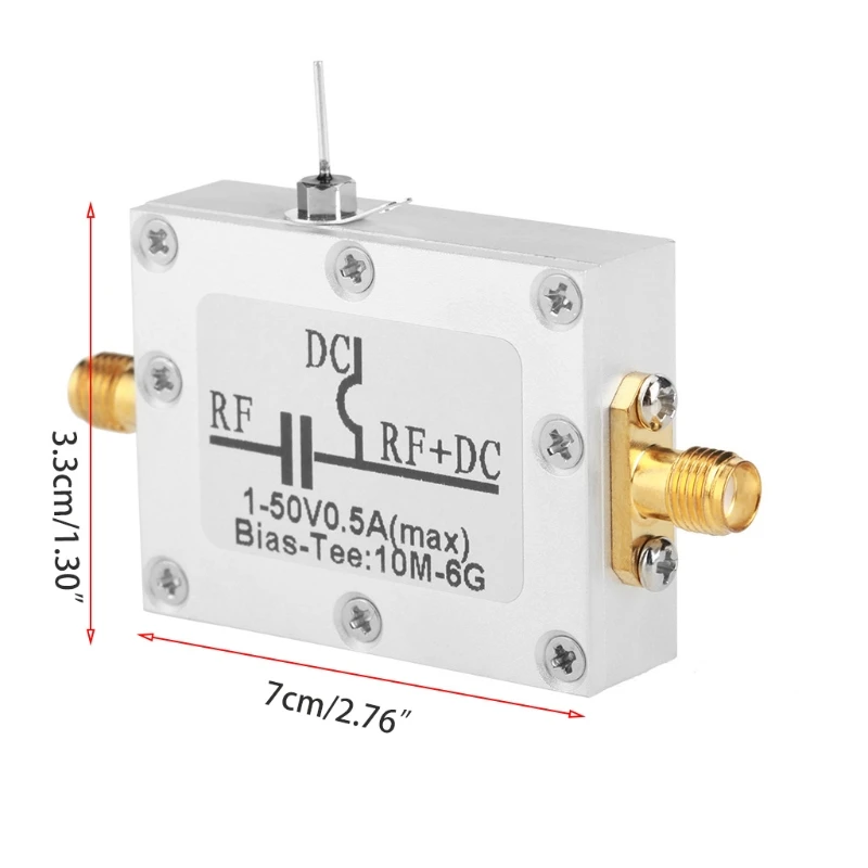 

RF DC Blocking Biaser Bias Tee 25K to 100MHz 10MHz-6GHz Broadband Radio Frequency Microwave Coaxial Bias