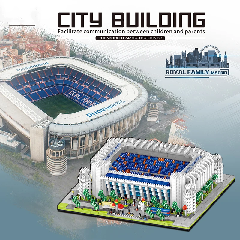 

Building Blocks Madrid Royal Football Stadium Microparticles City Blocks Model Bricks Stadium Ground Toys For Boys Children Gift