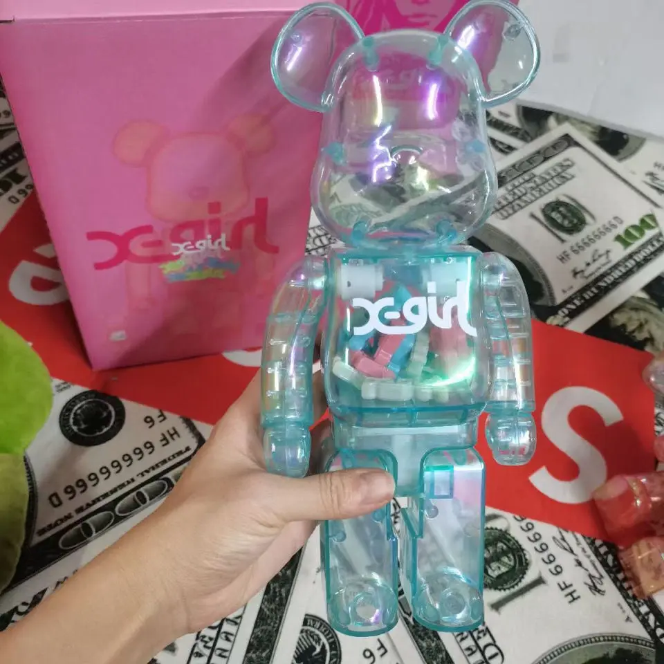 BEARBRICK 28 см 400% прозрачный медведь модель половинчатая кость модные игрушки