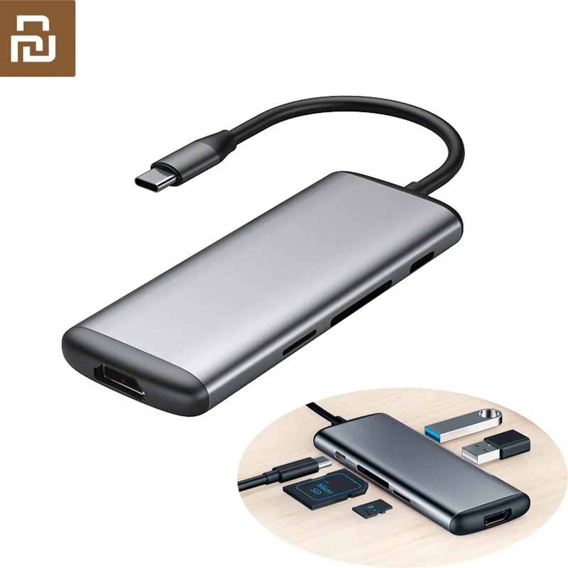 Youpin HAGIBIS USB Type C адаптер для зарядки 6 в 1 TF /SD /PD /2 USD 3 0/HDMI штекер гнездо зарядное