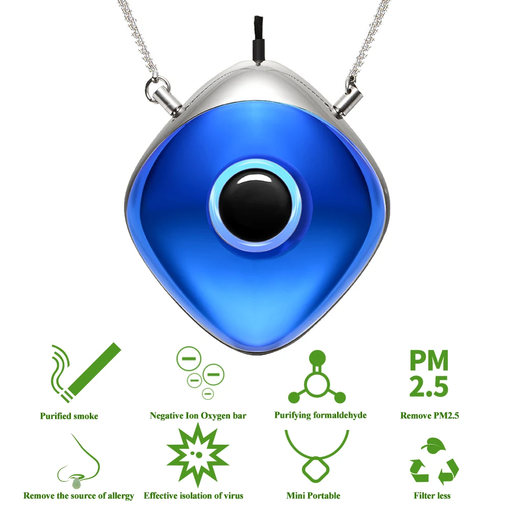 Ожерелье Очиститель воздуха мини USB портативный персональный носимый ожерелье