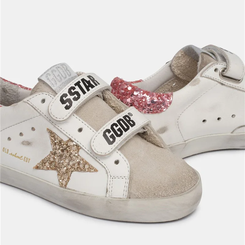 

Children's Spring /Summer New Old Retro Dirty Shoes for Boys and Girls Casual Non-slip Velcro Kids Fashion Sneakers CS206