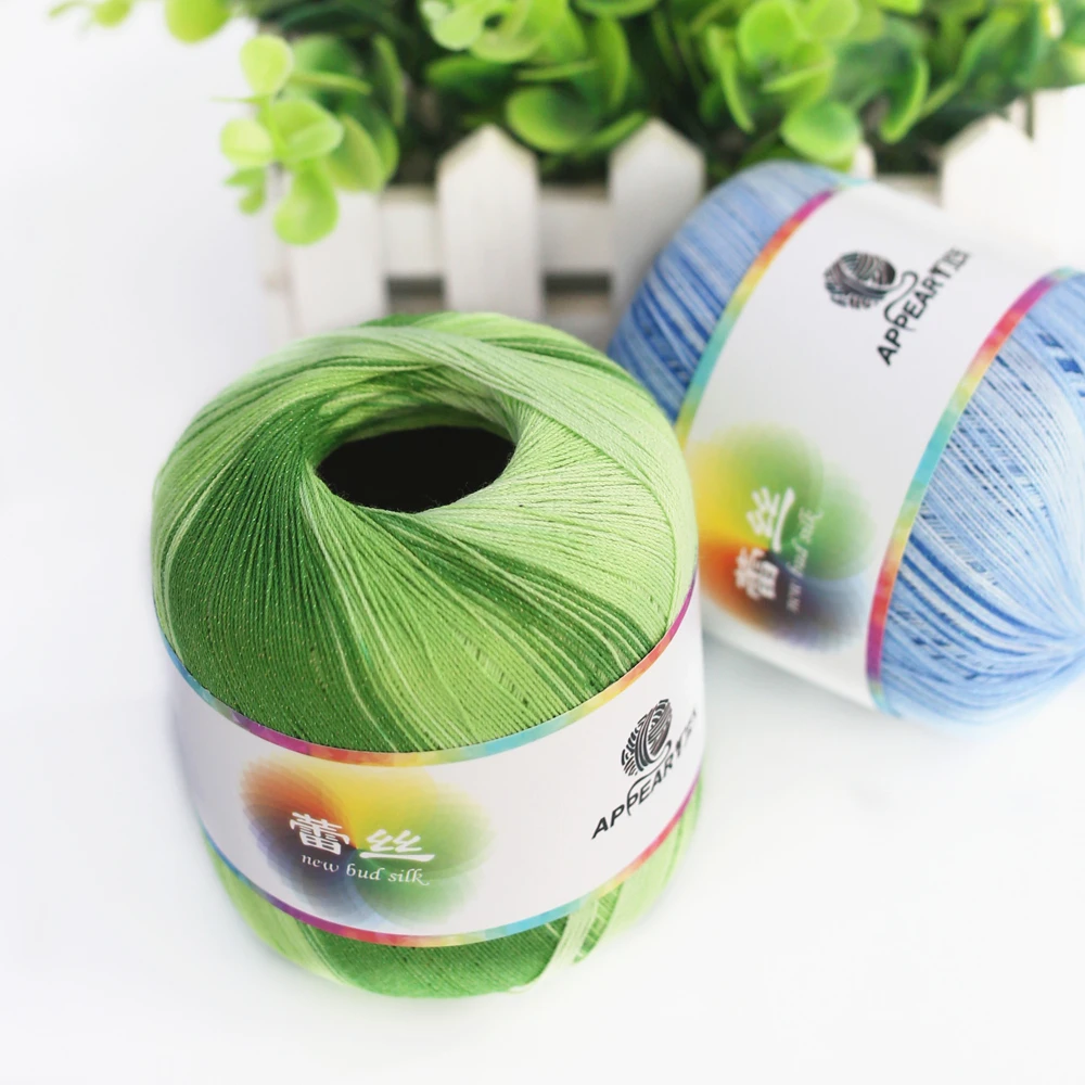 Бесплатная доставка 50 г/шар хлопковая металлическая кружевная Радужная пряжа