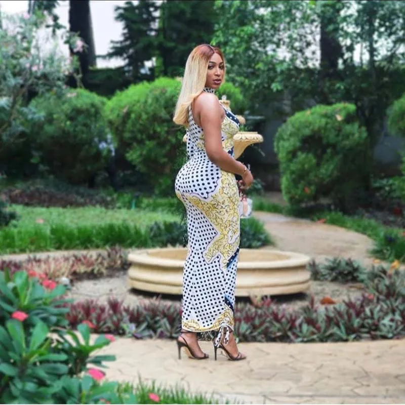 Vintage Printed Bodycon Dress Women African Clothes Party Club Single Sleeve Long Maxi Robe 2020 Spring Vestidos | Тематическая