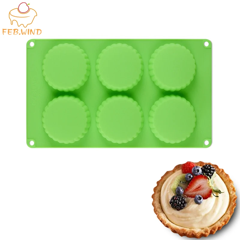 Домашние Silcone мини-пирог Пан Мини Киш/пирог 6 cavity рифленая тарталетка