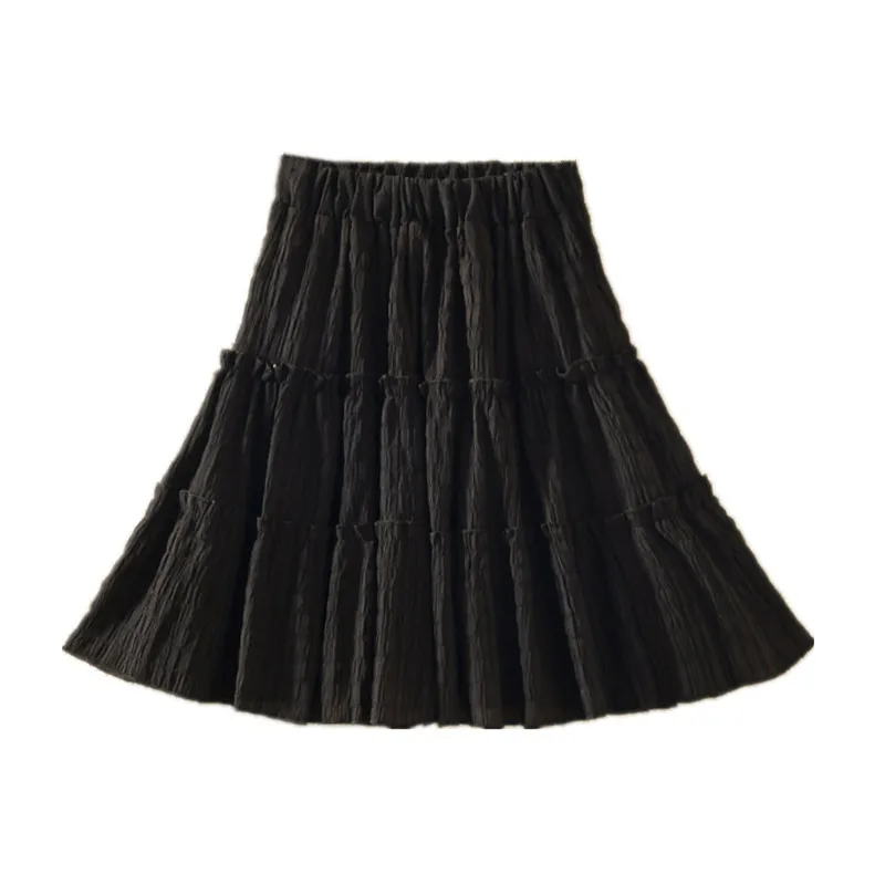 

Skirts han edition of tall waist skirt female summer 2020 new show thin joker chiffon cake a word skirt divided skirts