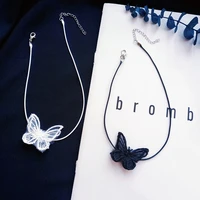 ajojewel white black lace butterfly choker necklace charm fashion elegant temperament jewelry women accessories wholesale