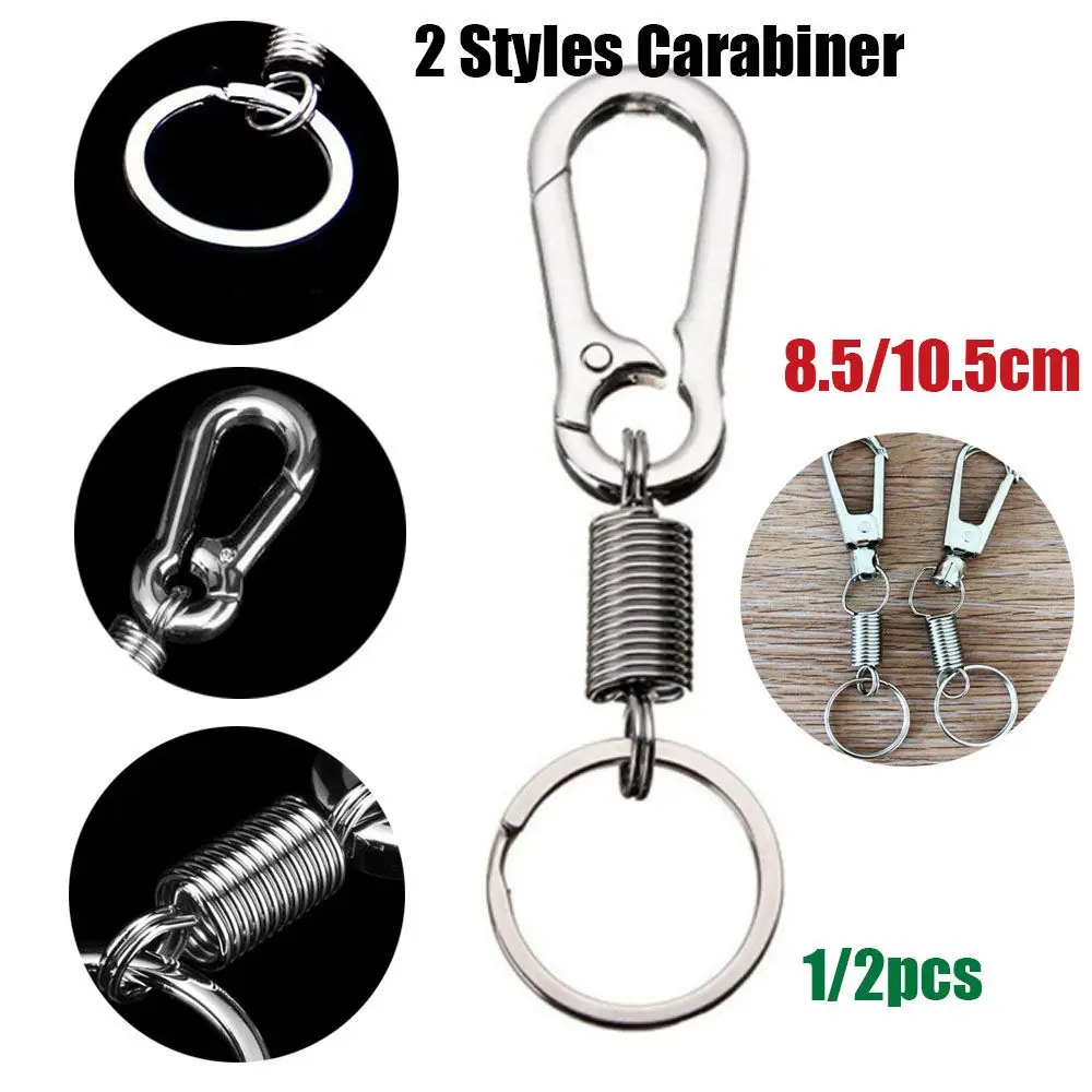 

keyring Spring Gourd Buckle Stainless steel Bicycle Bottle Holder Waist Belt Clip Carabiner keychain Anti-lost buckles