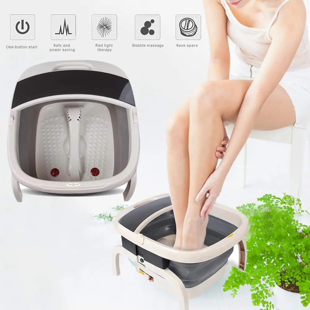 Спа для ног складной Электрический нагрев ванна портативный пузырьковый