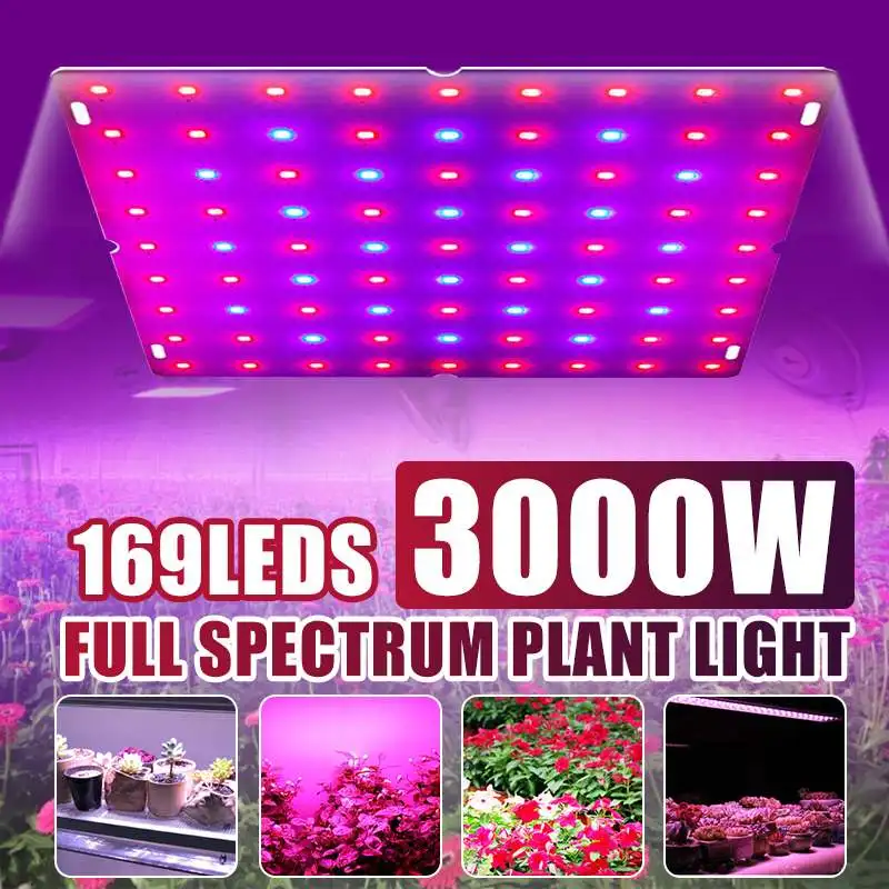 

AC85-265V 3000W Full Spectrum Indoor LED Grow Lamp For Plant Growing Light Tent Phyto UV IR Red Blue 225 Led Flower Plants
