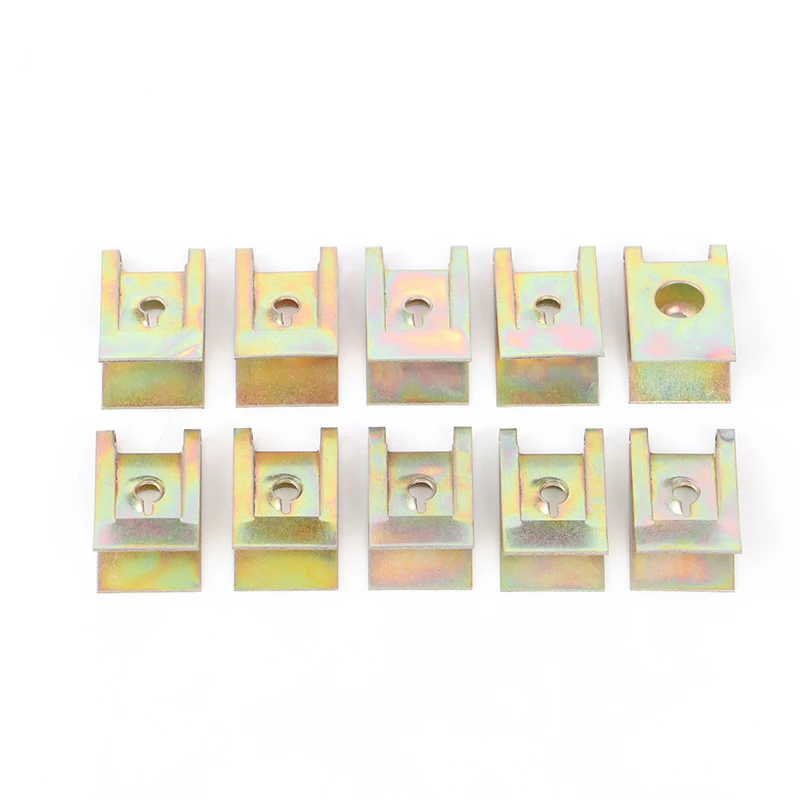 

20Pcs Car Fastener Clip Screw Base 3mm Hole U Type Nut Mounting Fastener Clips Automobile Engine Fender Bumper Guard Plate Clamp