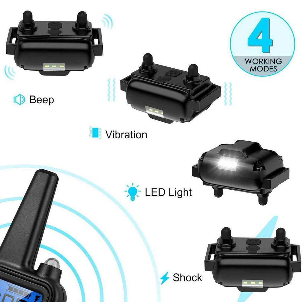 

Dog Training Device Rechargeable Electric Shock Dog Collar Pet Bark Stopper Training Dog Barking Pet Remote Control Waterproof