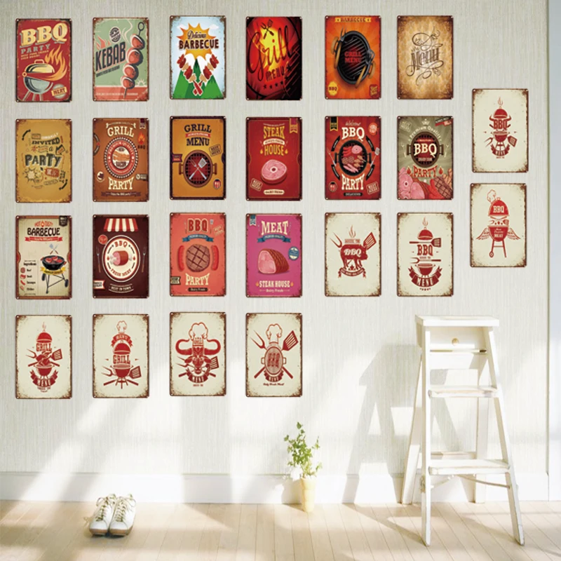 Пищевые яйца Оловянная табличка рисунок винтажная для бара кафе дома